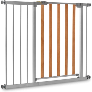 Hauck 597408 Safety Gate for Doors and Stairs Wood Lock Grey