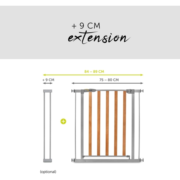 დამცავი ბარიერი Hauck 597385 Wood Lock 2 Safety Child Safety Gate for Doors and Stairs Silver