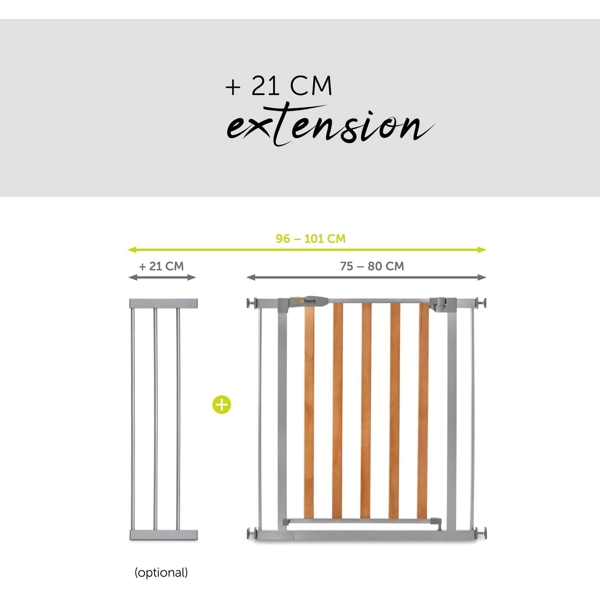 დამცავი ბარიერი Hauck 597385 Wood Lock 2 Safety Child Safety Gate for Doors and Stairs Silver