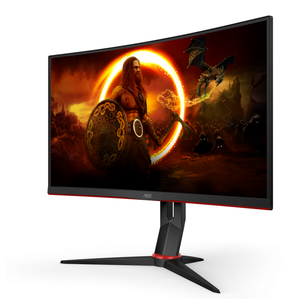 მონიტორი AOC CQ27G2U/BK, 27", Curved Monitor, QHD, WLED, VA, HDMI, DP, USB, Black/Red