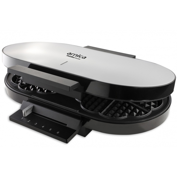 ვაფლის აპარატი Arnica GH26230, 1200W, Waffle Maker, Black/Silver