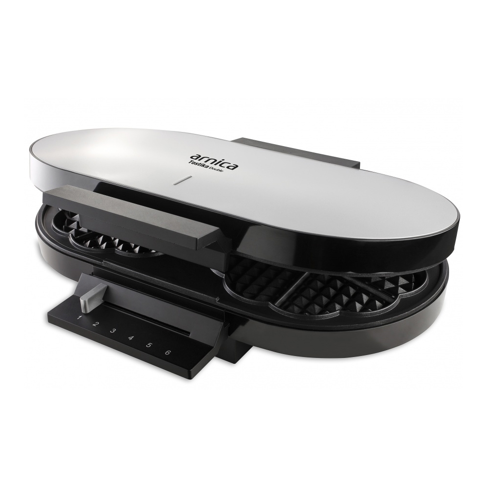 ვაფლის აპარატი Arnica GH26230, 1200W, Waffle Maker, Black/Silver