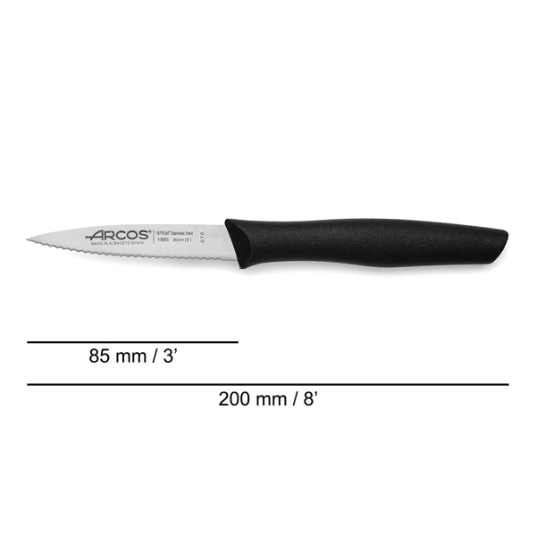 დანა Arcos 188510 Nova, Paring Knife (Serrated), 85mm, Black