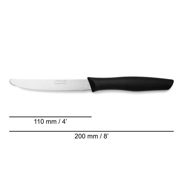 დანა Arcos 188800 Nova, Table Knife (Serrated), 110mm, Black