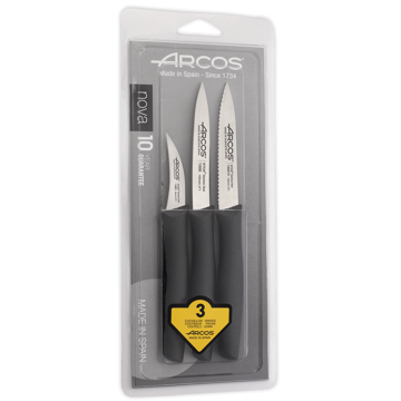 დანების ნაკრები Arcos 189500 Nova, Paring Knife Set, 3pcs, Black