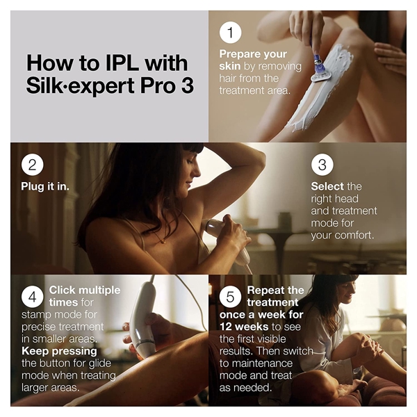 ეპილაცის აპარატი Braun PL3221 Silk-expert Pro 3, Hair Removal Device, White