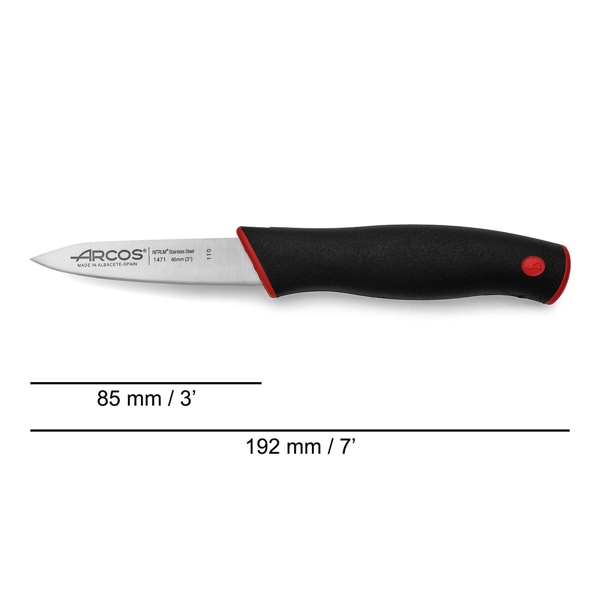 დანა Arcos 147122 Duo, Pairing Knife, 85mm, Black