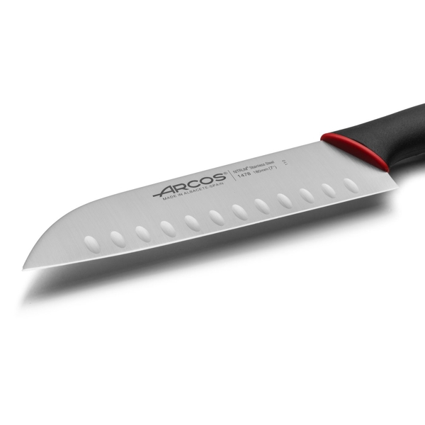 დანა Arcos 147822 Duo, Santoku Knife (Granton Edge), 180mm, Black