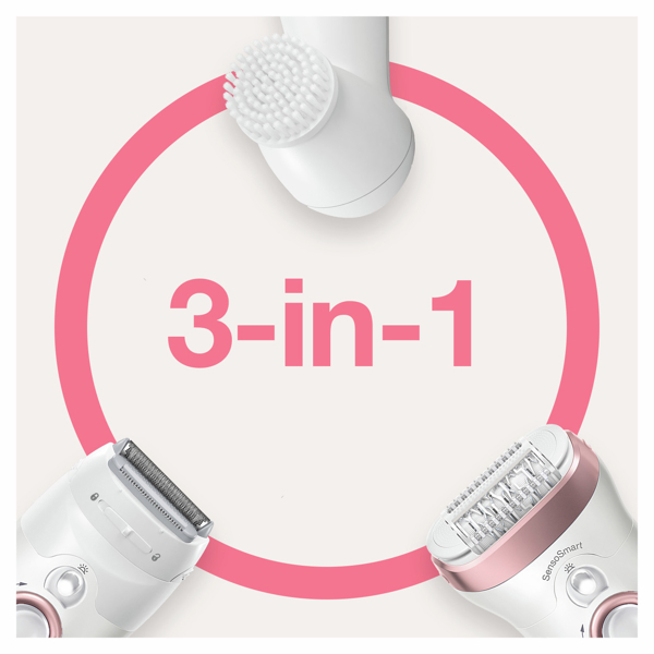 ეპილატორი Braun SES 9/880 Silk·épil 9, Wet and Dry Epilator, White/Rose