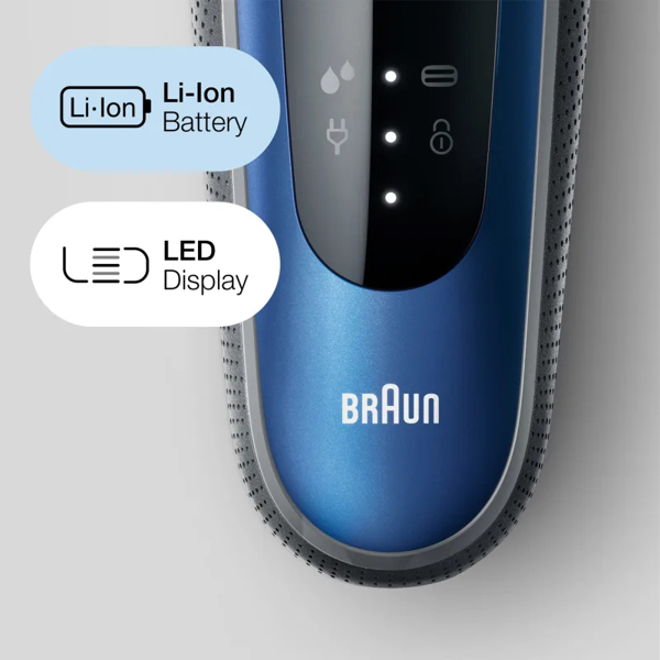 წვერსაპარსი Braun 60-B1500s Series 6, Electric Shaver, Blue/Black