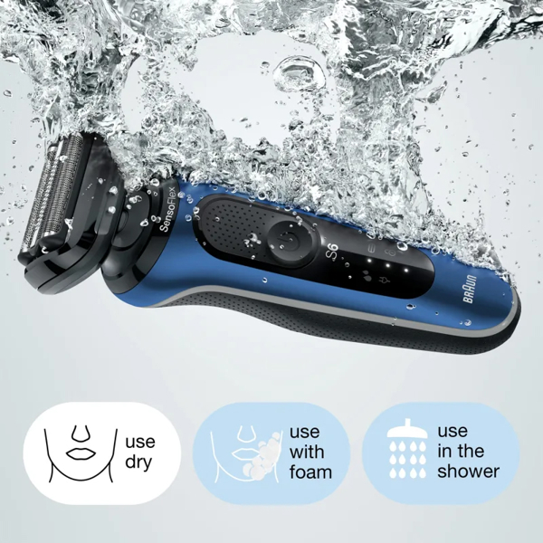 წვერსაპარსი Braun 60-B1500s Series 6, Electric Shaver, Blue/Black