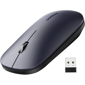 მაუსი UGREEN MU001 (90372) Wireless 2.4G Slim Silent Mouse, 4000DP, Light Black