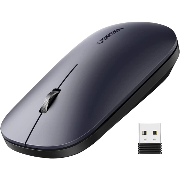 UGREEN MU001 (90372) Wireless 2.4G Slim Silent Mouse, 4000DP, Light Black