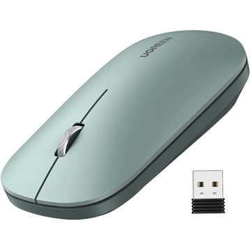 მაუსი UGREEN MU001 (90374) Wireless 2.4G Slim Silent Mouse, 4000DP, Green