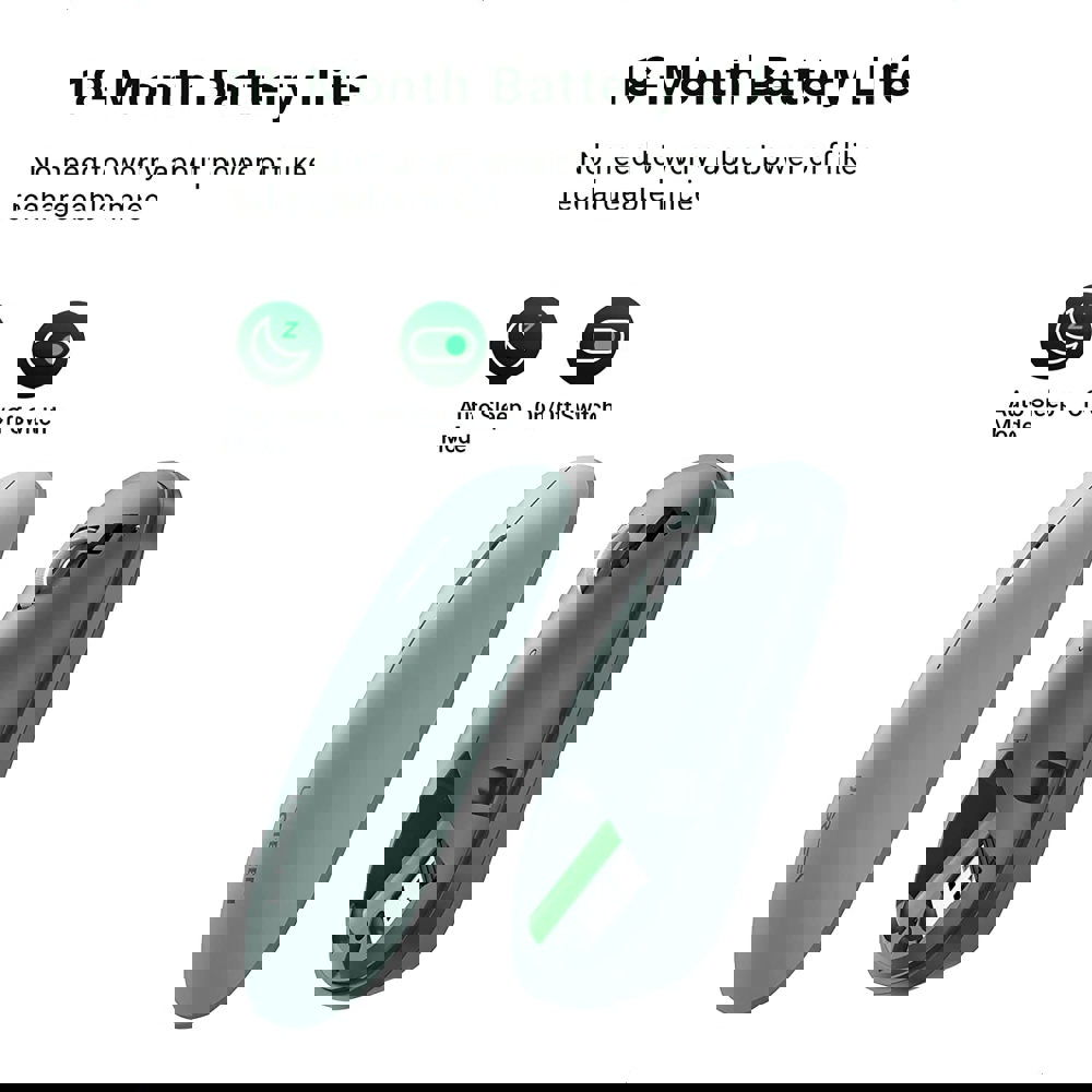 მაუსი UGREEN MU001 (90374) Wireless 2.4G Slim Silent Mouse, 4000DP, Green