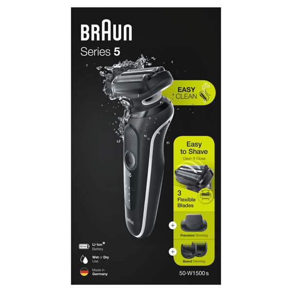 წვერსაპარსი Braun 50-W1500s Series 5, Electric Shaver, Black