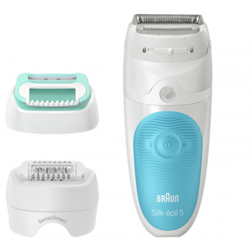 ეპილატორი Braun SES5-610 Silk-epil 5 SensoSmart, Wet and Dry Epilator, White