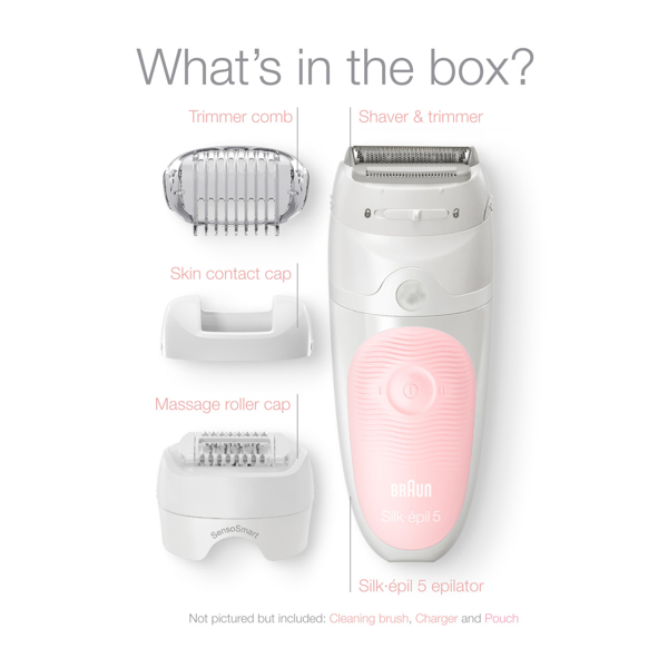 ეპილატორი Braun SES5-620 Silk·épil 5, Wet and Dry Epilator, White