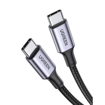 USB კაბელი UGREEN US316 (70427) 100W, Type-C to Type-C Fast Charging Cable, 1m, Black