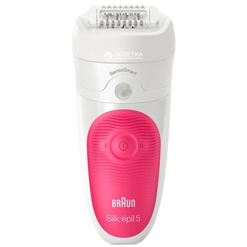 ეპილატორი Braun SES 5/500 Silk-épil 5, Wet and Dry Epilator, White/Raspberry