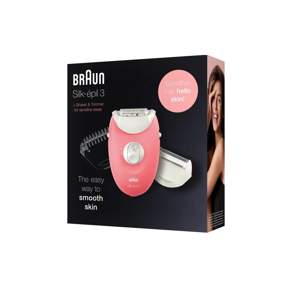 ეპილატორი Braun SE3-440 Silk-épil 3, Wet and Dry Epilator, Pink