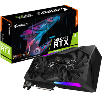 ვიდეო დაფა Gigabyte GeForce RTX3070 Aorus Master LHR, 8GB, 256bit, HDMI, DP, Black