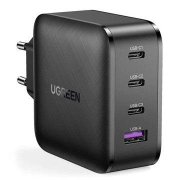 მობილურის დამტენი UGREEN CD224 (70774), GaN, 65W, Type-C, USB, Black