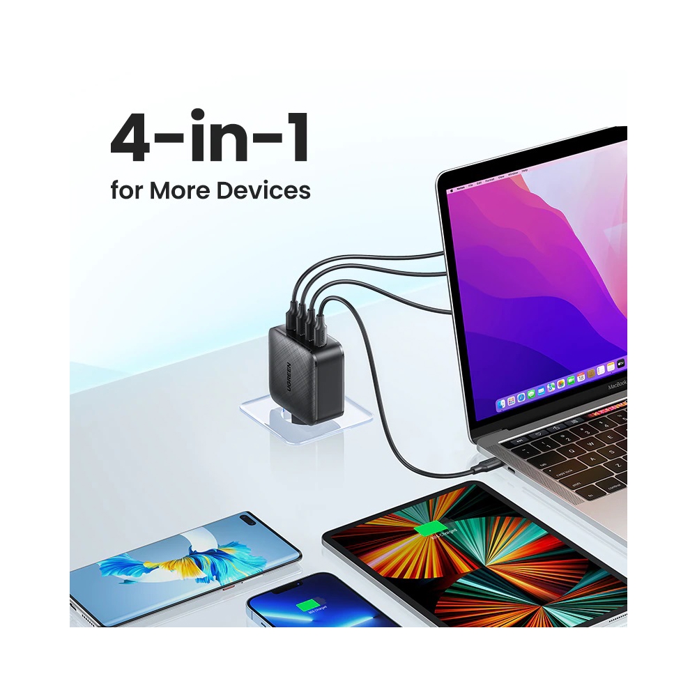 UGREEN CD224 (70774), GaN, 65W, Type-C, USB, Black