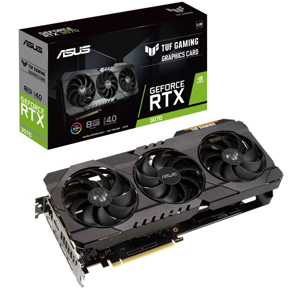 ვიდეო დაფა Asus TUF Gaming GeForce RTX3070 V2 LHR, 8GB, 256bit, HDMI, DP, Black