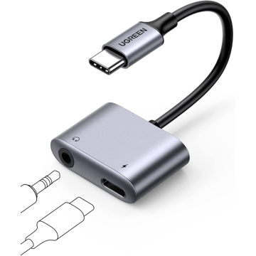 აუდიო ადაპტერი UGREEN CM231 (60164) Type-c USB-C to 3.5mm Audio Adapter with PD, Silver