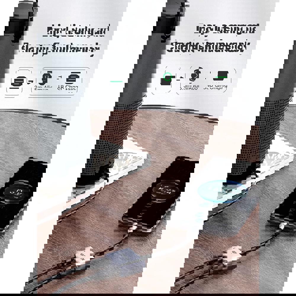 UGREEN CM231 (60164) Type-c to 3.5mm Audio Adapter with PD, Silver