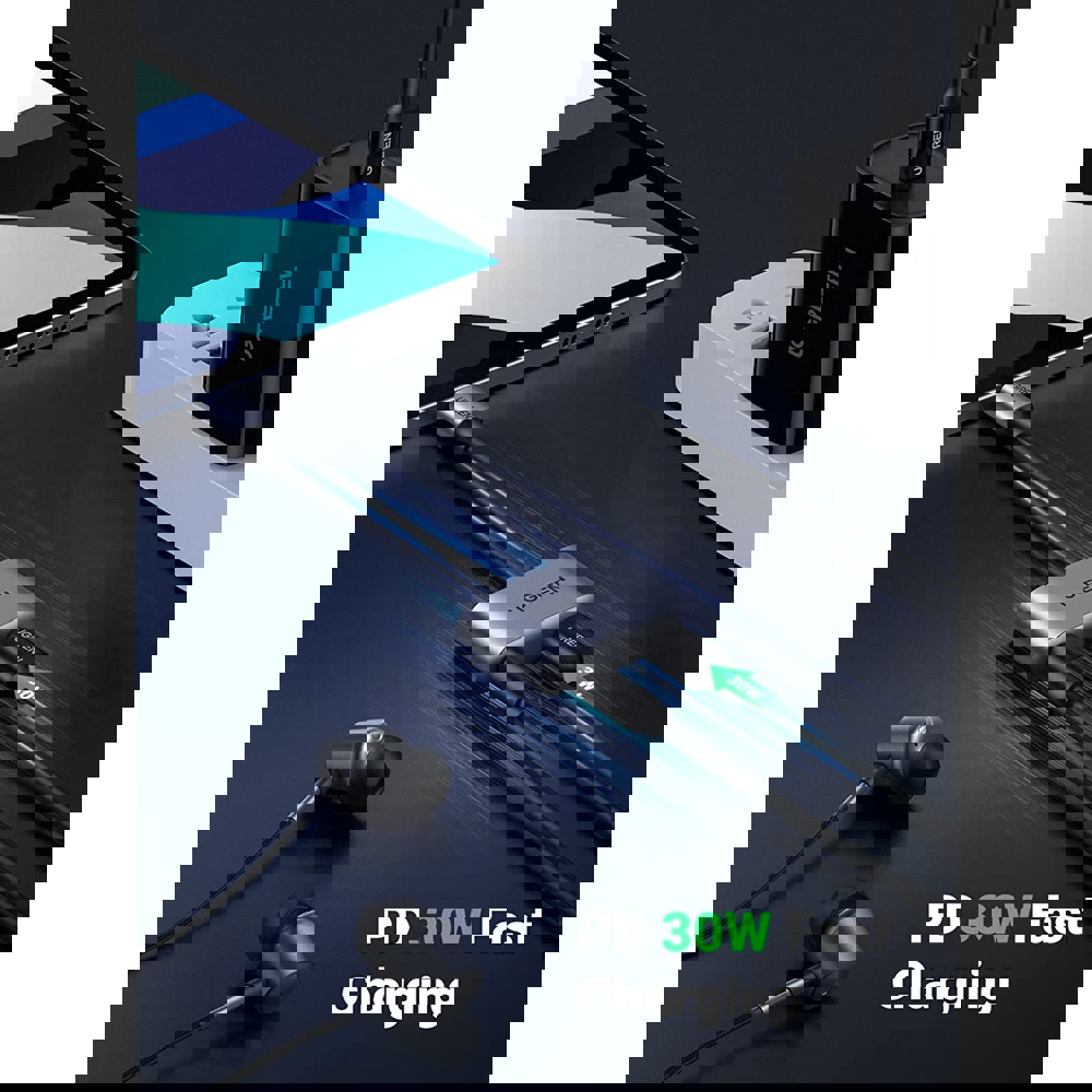 აუდიო ადაპტერი UGREEN CM231 (60164) Type-c to 3.5mm Audio Adapter with PD, Silver