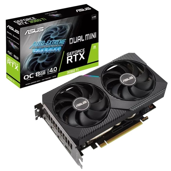 ვიდეო დაფა Asus GeForce RTX3060 Ti Dual OC V2 LHR, 8GB, 256bit, HDMI, DP, Black