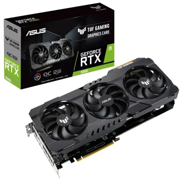 ვიდეო დაფა Asus Tuf Gaming GeForce RTX3060 OC V2 LHR, 12GB, 192bit, HDMI, DP, Black