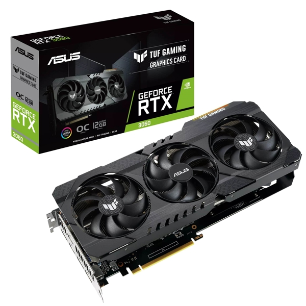 ვიდეო დაფა Asus Tuf Gaming GeForce RTX3060 V2 LHR, 12GB, 192bit, HDMI, DP, Black