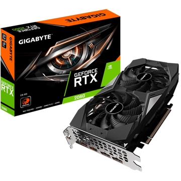 ვიდეო დაფა Gigabyte GeForce RTX2060, 6GB, 192bit, HDMI, DP, Black