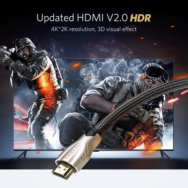 HDMI კაბელი UGREEN HD102 (11190) 4K/60Hz High Speed ​​HDMI 2.0 Cable, 1.5m, Black