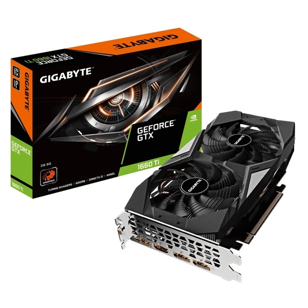 ვიდეო დაფა Gigabyte GTX1660 Ti D6, 6GB, 192bit, HDMI, DP, Black