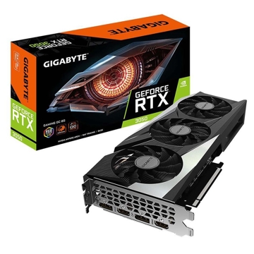 ვიდეო დაფა Gigabyte Gaming GeForce RTX3050 OC LHR, 8GB, 128bit, HDMI, DP, Black/Silver