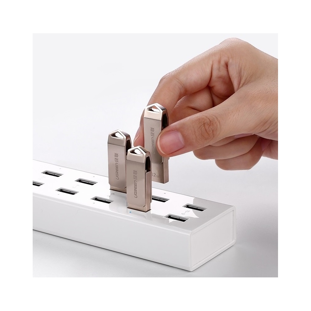 USB ჰაბი UGREEN CR117 (20297) USB 3.0 Charging Hub, 10 Port, White