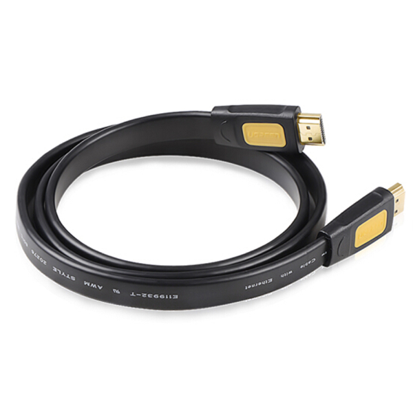 UGREEN HD101 (11184) HDMI Round Flat Cable, 1.5m, Yellow/Black