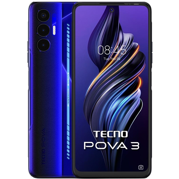 Tecno Pova 3, 6GB, 128GB, Dual Sim, Electric Blue