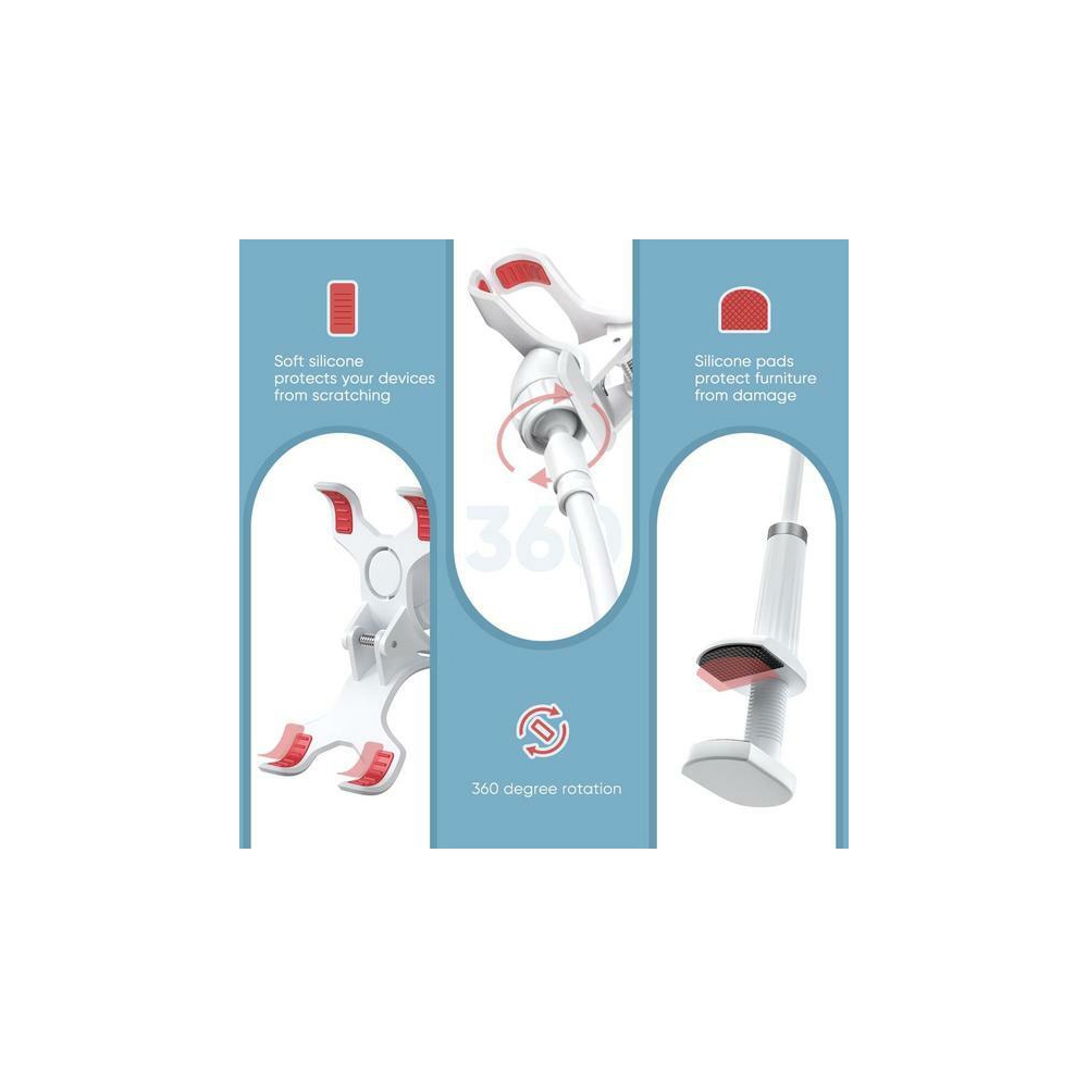 მობილურის დამჭერი UGREEN LP113 (20113), Universal Holder With Flexible Long Arm, 120cm, White