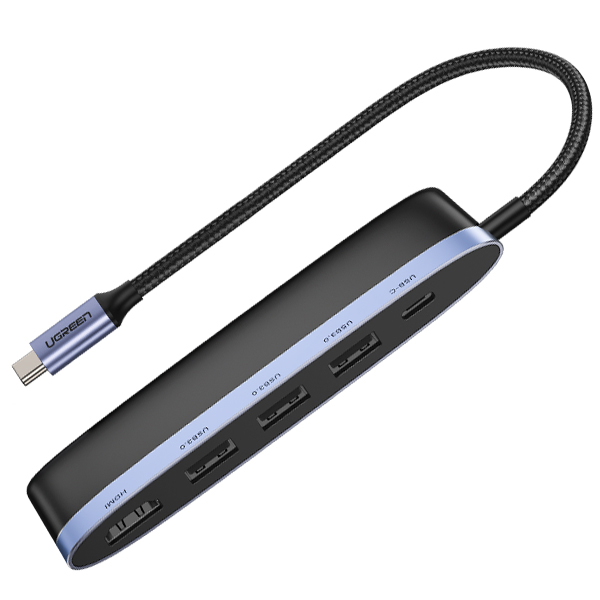 USB-C ჰაბი UGREEN CM223 (50990)  3xUSB3.0, HDMI, PD, Black EOL