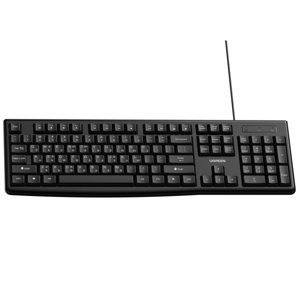 კლავიატურა და მაუსი UGREEN MK003 (15097) MU007 (90789) Wired Keyboard and Mouse Combo, Georgian QWERTY, USB, 1.5m, Black