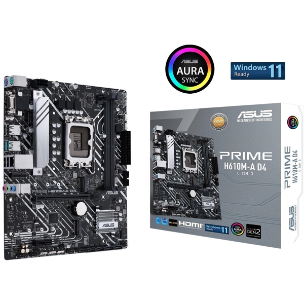 დედა დაფა Asus Prime H610M-A D4-CSM, LGA 1700, DDR4, 64GB