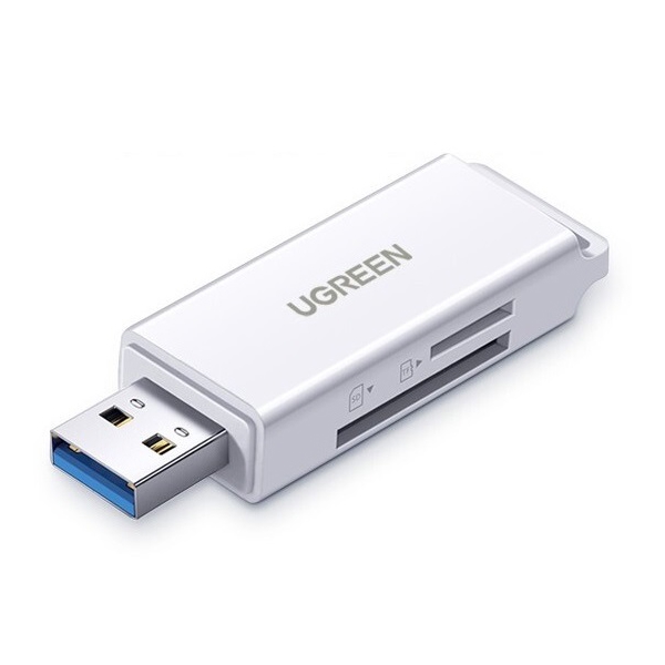 ბარათის წამკითხველი UGREEN CM104 (40751) USB 3.0 to TF / SD Card Reader, White