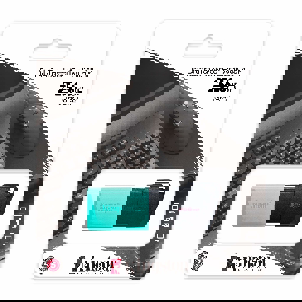 USB ფლეშ მეხსიერება Kingston DTXM/256GB, 256GB, USB 3.2, Black/Turquoise