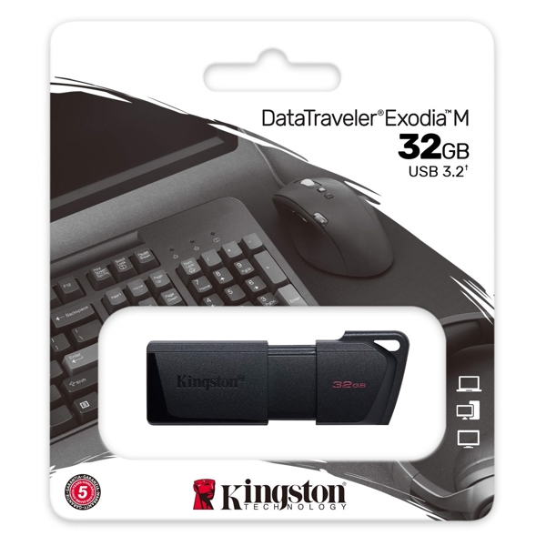 USB ფლეშ მეხსიერება Kingston DTXM/32GB, 32GB, USB 3.2, Black