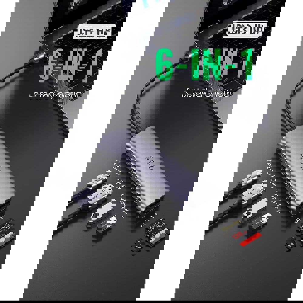 UGREEN CM195 (70411) Type-C , USB 3.0, HDMI, TF/SD, PD, Gray